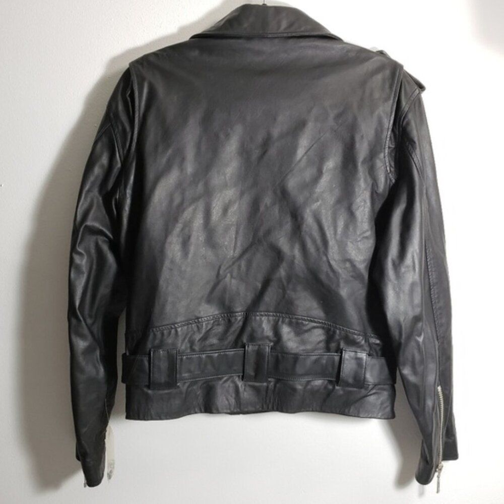 Vintage Virginia Slims Wear Black Leather Biker Jacket NWOT - Picture 4 of 9